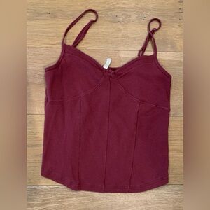 Intimately FREE PEOPLE Pink Ribbed Cami Sz L